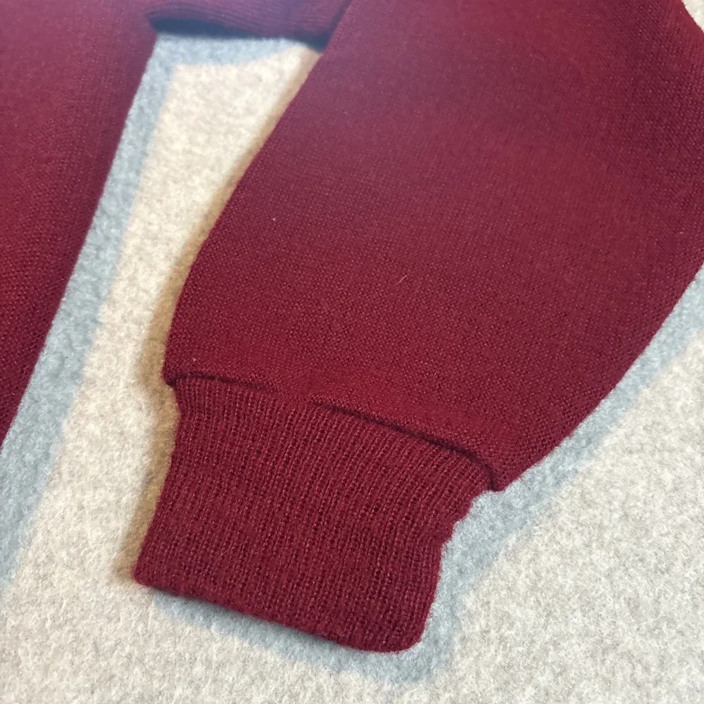 Vtg Kings Road Sears Cardigan Sweater Men's Sz M Dk Red Orlon Acrylic Sw1
